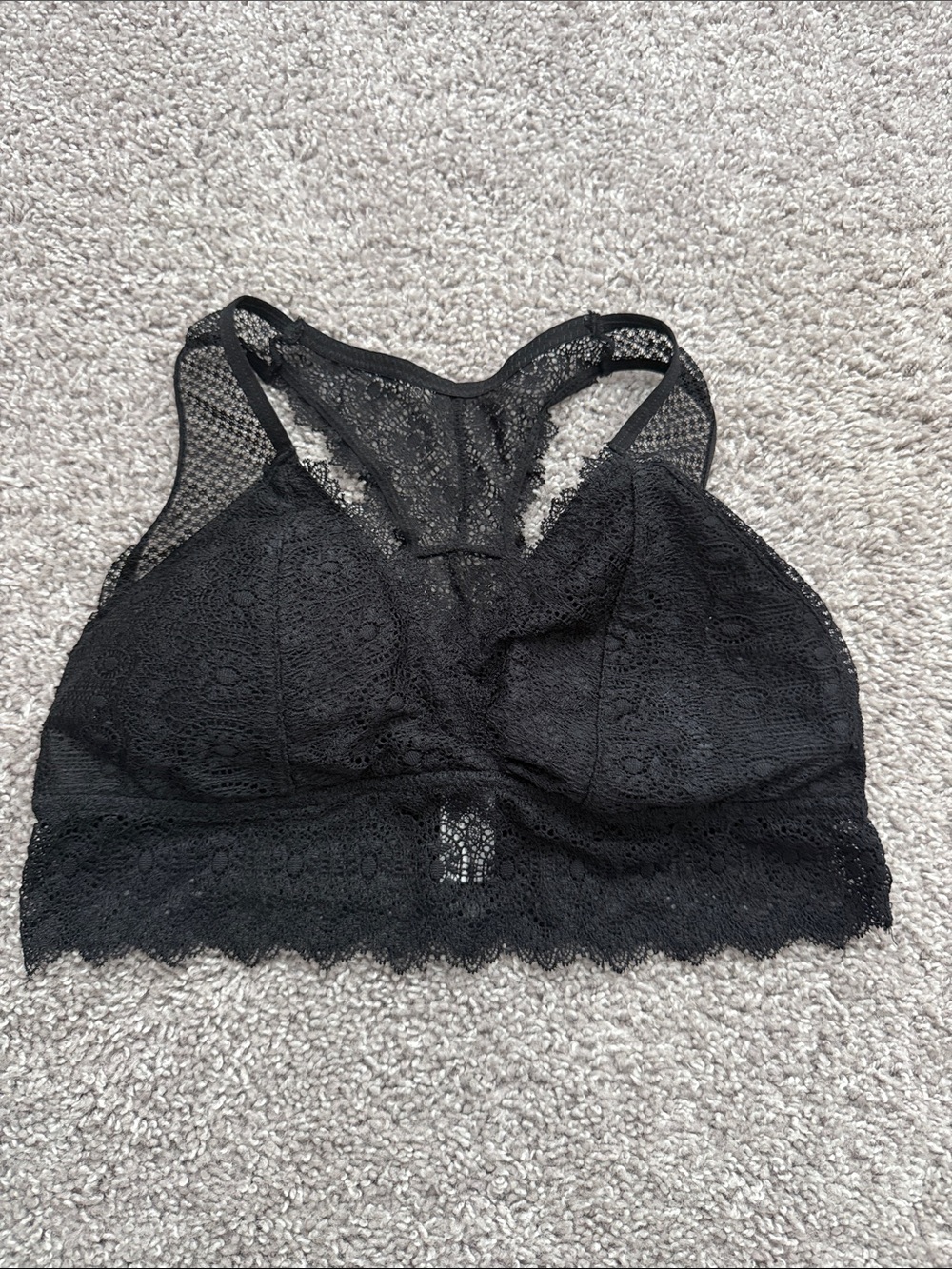 Maurices Black Lace Racerback Bralette